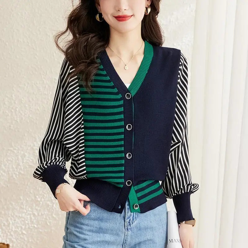 Autumn Winter Sweater Cardigan Knitted Top Women's