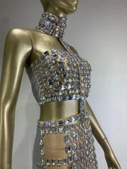 Lory Mesh Sequins Skirt Set