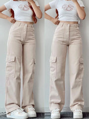 Y2K Vintage White Cargo Jeans for Women