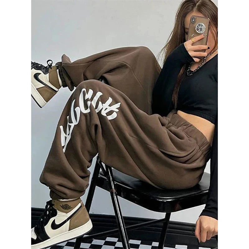 Y2K Streetwear Sweatpants for Women: Stylish Letter Prints