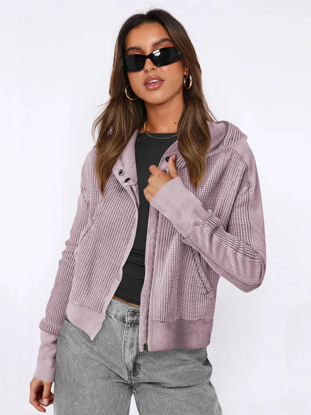Cozy & Casual Jacketed Patchwork Hoodie for Women