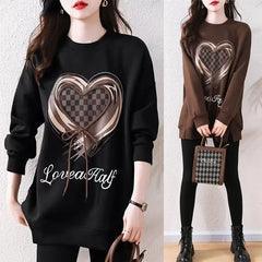 Pure Cotton Fashionable Long Sweatshirt in Autumn and Winter New Popular Harajuku