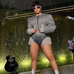 Catch My Reflection Cropped Puffer Jacket