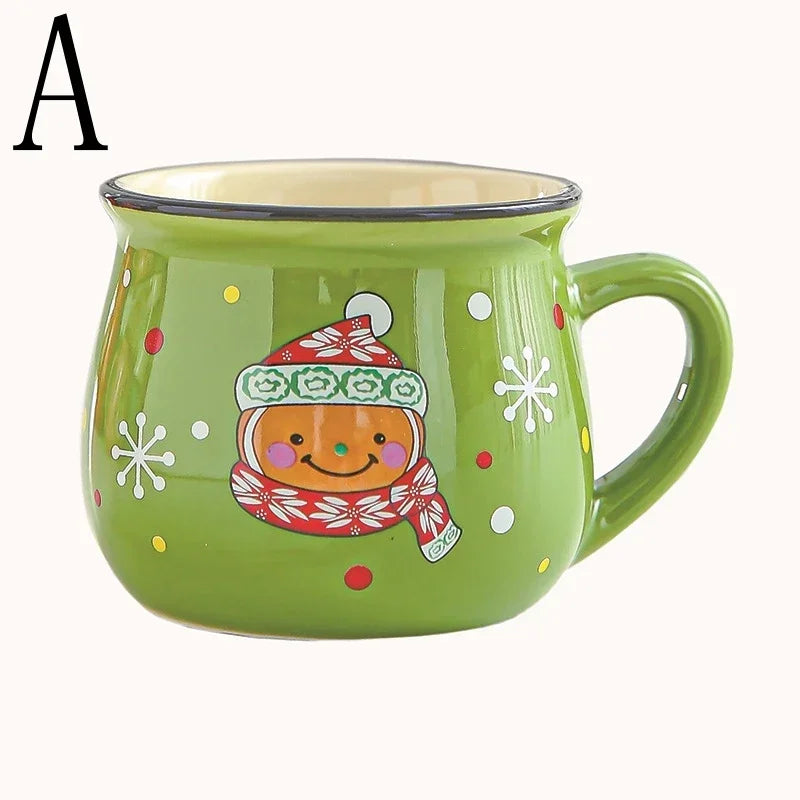 Christmas Mug Breakfast Cups Cartoon Santa