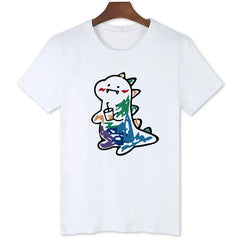 Cute Dinosaur Graffiti T-shirt Men Casual Summer