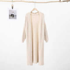 Cozy & Chic: Korean-Inspired Cashmere Long Cardigan for Women
