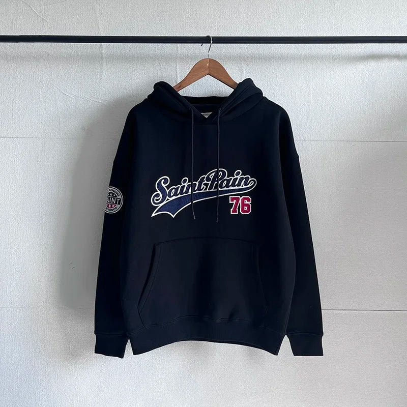 2024 New Korea Cotton Hooded Sweatshirts Y2K Fleece Sudaderas Para Hombres