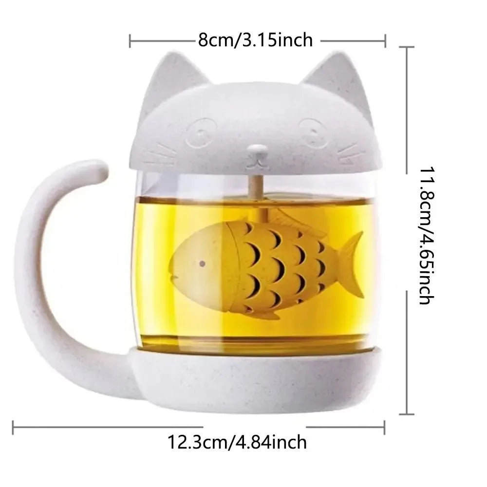 1Cup Tea Mug With Fish Infuser Strainer Filter Kitchen Drinkware Teaware