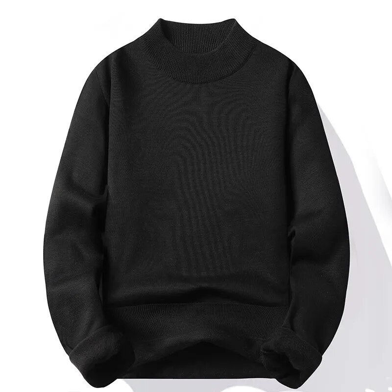 Men Sweater Knit Pullovers Turtleneck Casual