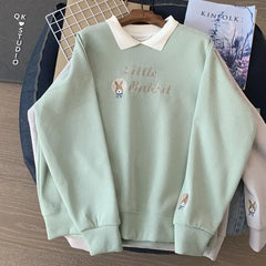 Korean Cute Letter Sweater Women Harajuku Autumn Pullover