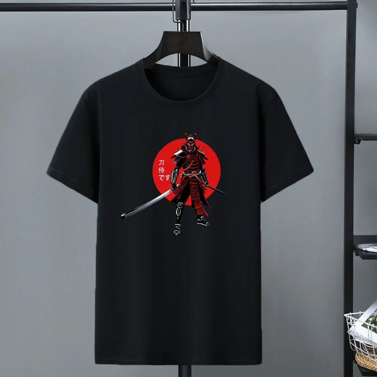 Japan Samurai Print T-shirt Men's Cotton Short Sleeve Top Tee Casual Harajuku T-shirt