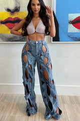 Double Life Criss Cross Denim Pants