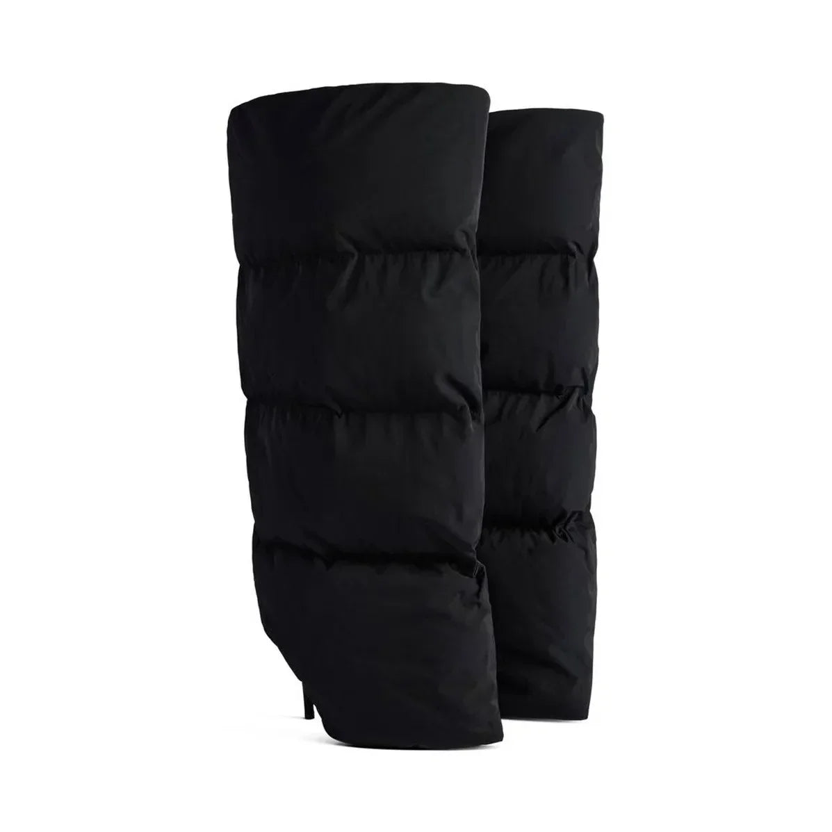 Black Puffer Coat Boot Heels