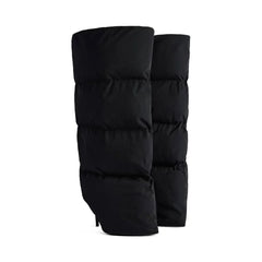 Black Puffer Coat Boot Heels