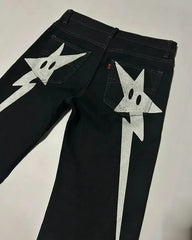 Streetwear Jeans Y2K Hip Hop Star Graphic Print Baggy Pants