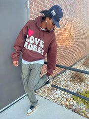 Men Casual Hoodies Print Letter Tops Fashion Streetwear Thick