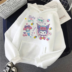 Y2K Gothic Hoodie Anime Cartoon Casual Pullover