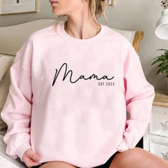 Chic Personalized Mama Sweatshirt Stylish Comfort for Mother's Day and New Moms