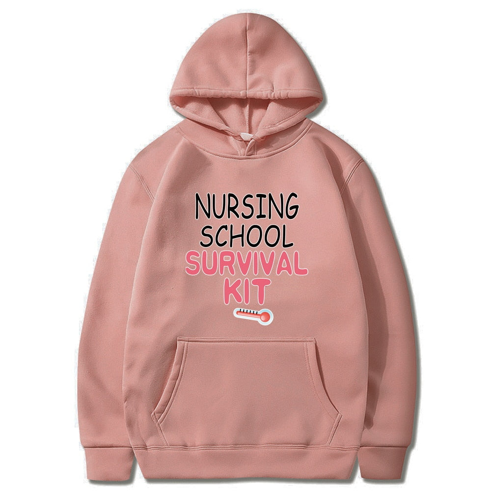 Chic Nurse Print Harajuku Hoodies Casual Fashion Pullovers for Women