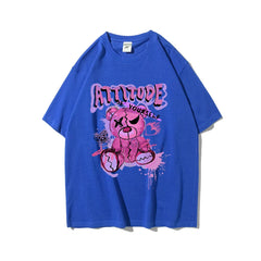 Spring Cotton 'Be Your Self' Bear Women Tee Streetwear Comfort