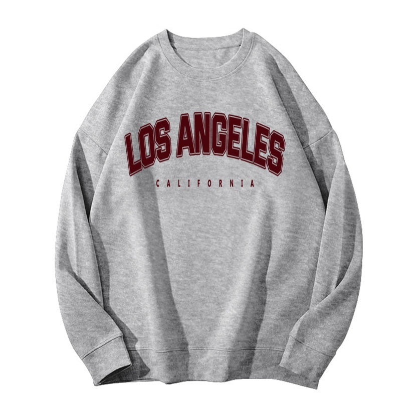 Sweatshirt Fleece Women Letter Graphic Full Sleeve Streetwear Pullover