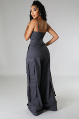 I'll Tell You Later Pocket Jumpsuit