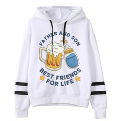 Y2k Fashion Hoodie Graphic Father Son Best Friend Life Women Long Sleeve Bottles Beer