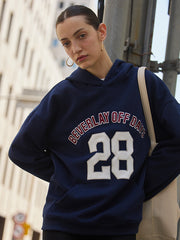 Chic Women's Oversized Casual Hoodie with Letter Embroidery