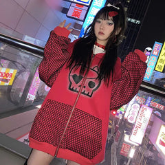 Autumn Winter Spicy Girls Sweet Cool Little Devil  Sweater Skull Loose