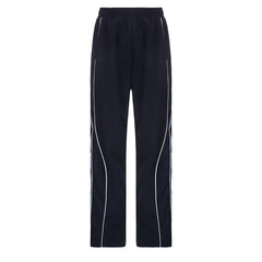 Y2K Vintage Navy Blue Track Pants for Women