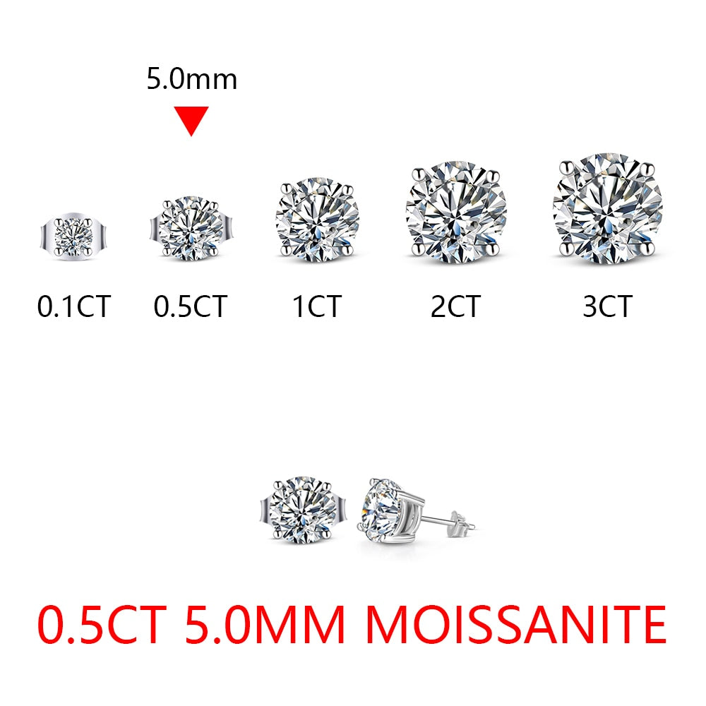 2 Carat 8.0mm D Color Moissanite Top Quality 100% 925 Sterling Silver