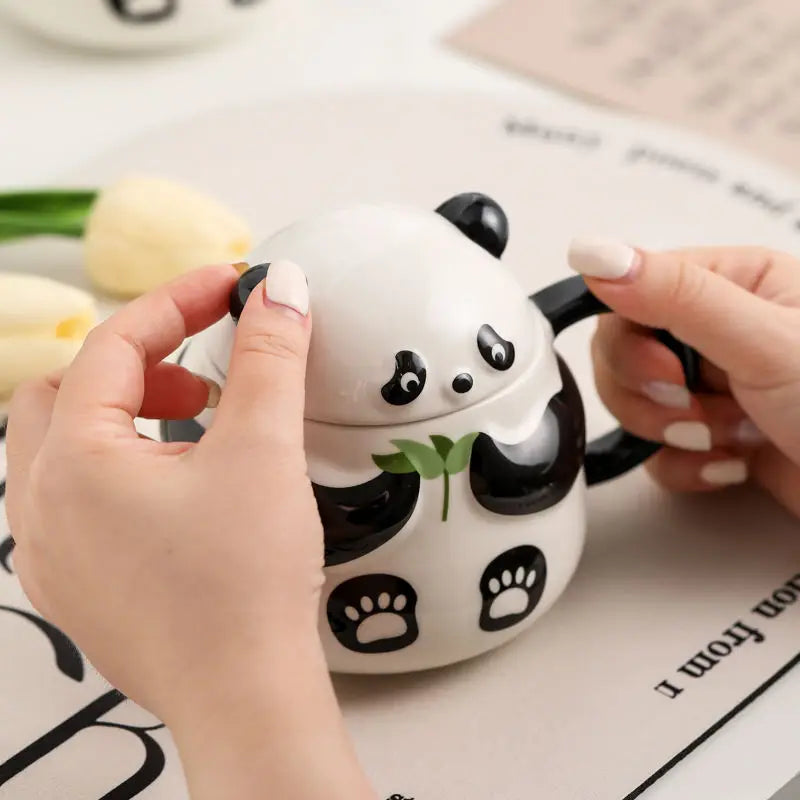 Ceramic Mug Christmas Gift Original Panda Cup With Lid Coffee Tea Cups of Coffee