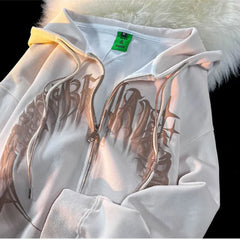 Retro Streetwear Chic: 2023 American Style Hooded Sweater for Women