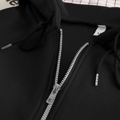 Letter Print Zip Up Hoodies Jacket Casual Hip Hop Harajuku Streetwear Y2K Clothes Tops