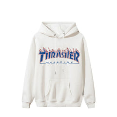 Y2K Harajuku Flame Print Hoodie Street Oversized Fashion for Women