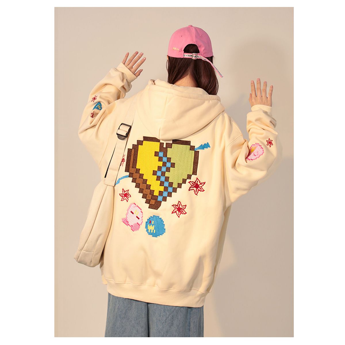 Streetwear Oversized Zip Up Hoodies Women Anime Cartoon Sweatshirts Hippie