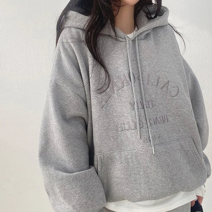 2024 Korean Streetwear: Chic Green Pullover Hoodie for Women