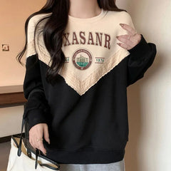 Printed Round Neck Sweatshirts Autumn Winter Women's Clothing