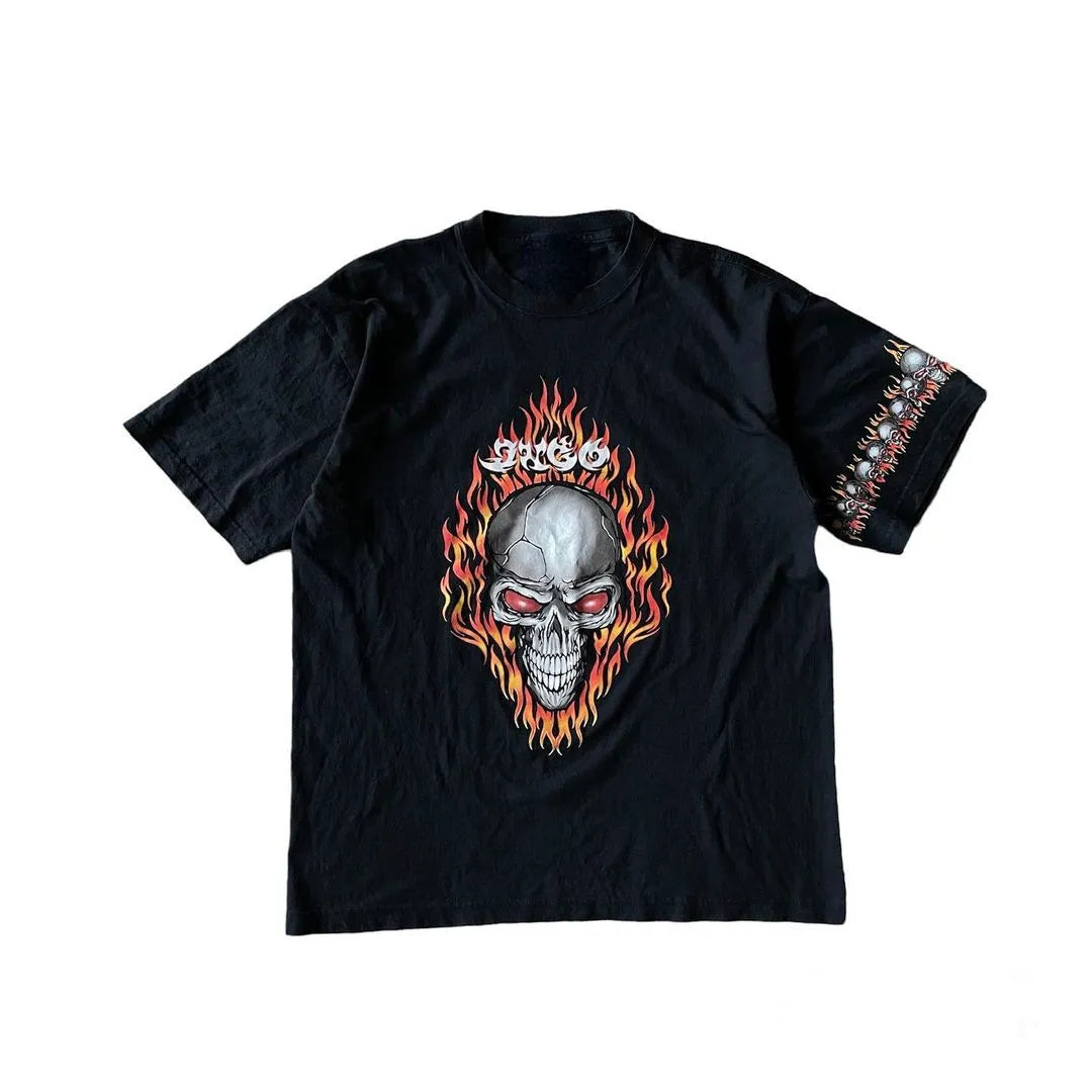 Skull Head T-Shirt Men Casual Fashion Streetwear Tops