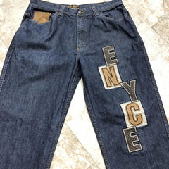 2024 Letter Print Jeans Loose Hip Hop Trousers Streetwear