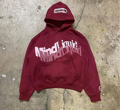 Men High Street Gothic Cotton Pullover Autumn Winter Casual Hoodie