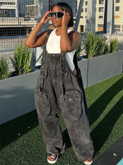 Talk Back Denim Overalls Jumpsuit