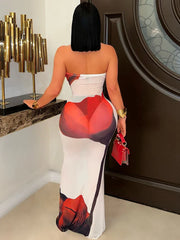 Seashell  Flower Print Mesh Dress