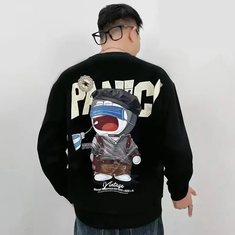 Spring Autumn Men's Sweatshirt Print Long Sleeve Top Korean Fashion Streetwear