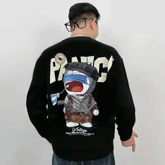 Spring Autumn Men's Sweatshirt Print Long Sleeve Top Korean Fashion Streetwear