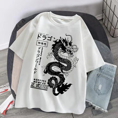 2024 Dragon Print T-Shirt Streetwear