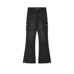 Women's Y2K Vintage Black Flared Jeans Streetwear