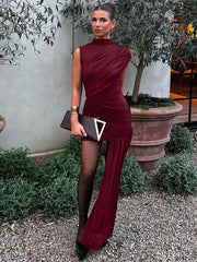 Solana Turtleneck Pleated Dress