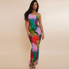 Reign Pleated Multicolor Maxi Dress