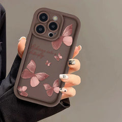 Liquid Silicone Case Butterfly Shockproof Cover